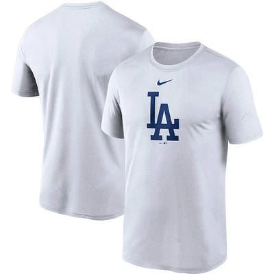 T-shirt de performance Legend Los Angeles Dodgers Nike pour homme, blanc, avec grand logo