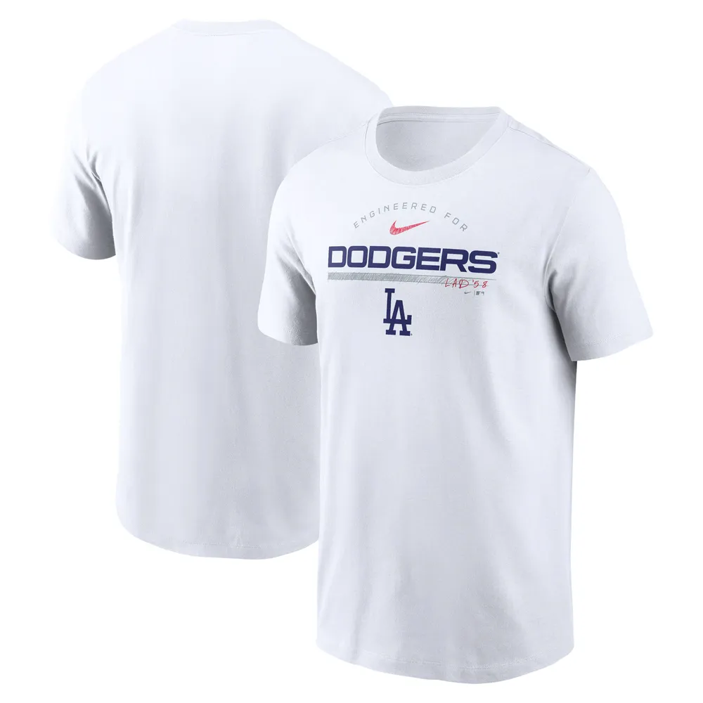 T-shirt blanc Nike Los Angeles Dodgers Team Engineered Performance pour homme