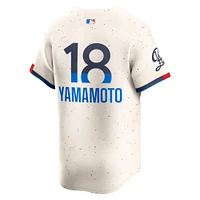 Maillot de joueur Nike Yoshinobu Yamamoto crème Los Angeles Dodgers 2024 City Connect Limited pour homme