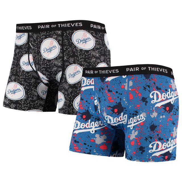 Lot de 2 boxers super ajustés pour homme Paire voleurs Royal/Black Los Angeles Dodgers