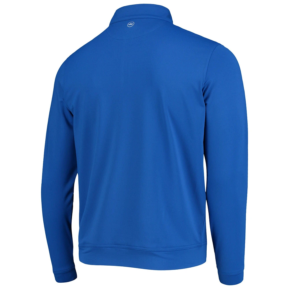 Men's Peter Millar Royal Los Angeles Dodgers Perth Solid Stretch Quarter-Zip Top