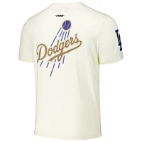 Men's Pro Standard Cream Los Angeles Dodgers Club Member Badge T-Shirt