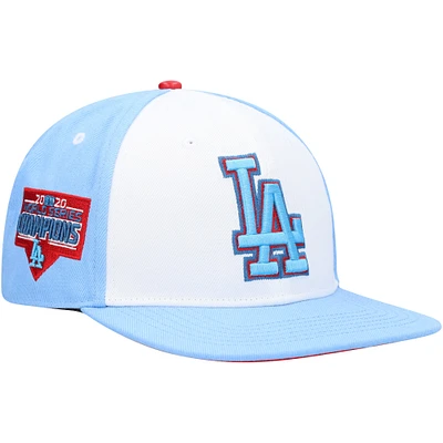 Men's Pro Standard  White/Light Blue Los Angeles Dodgers Blue Raspberry Ice Cream Drip Snapback Hat