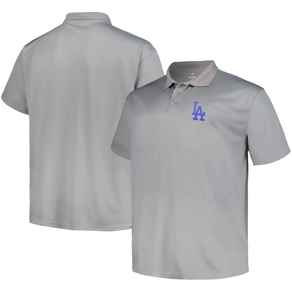 Men's Profile  Heather Gray Los Angeles Dodgers Birdseye Polo