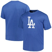 Men's Profile Heather Royal Los Angeles Dodgers Big & Tall Weathered Logo T-Shirt