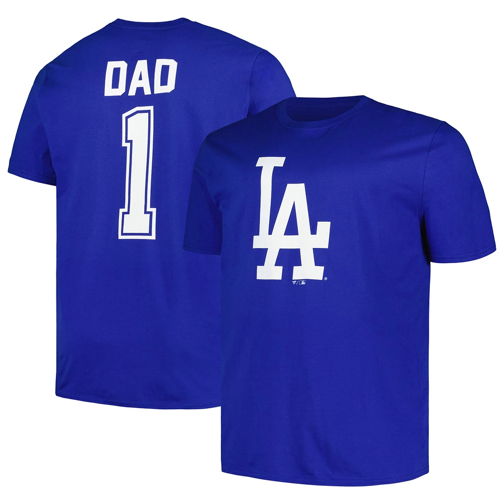 Men's Profile Royal Los Angeles Dodgers Big & Tall #1 Dad T-Shirt