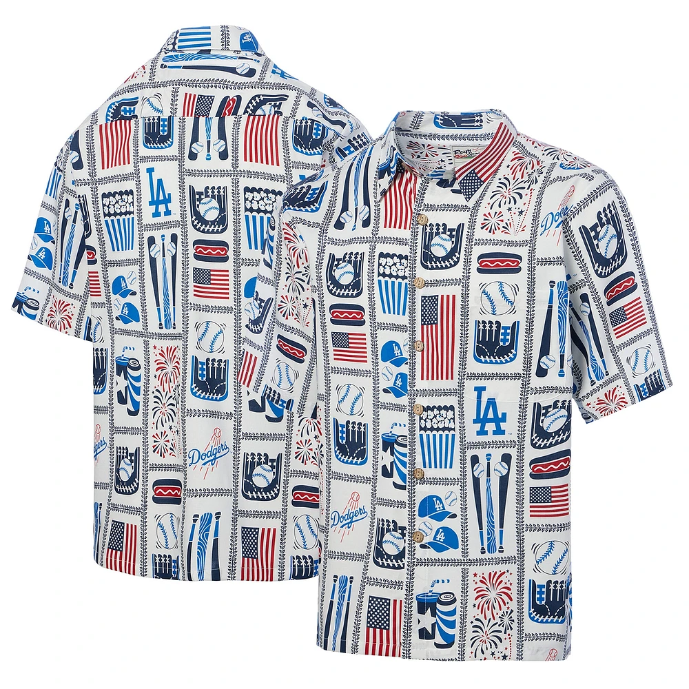 Chemise boutonnée Americana Los Angeles Dodgers Reyn Spooner blanche pour homme