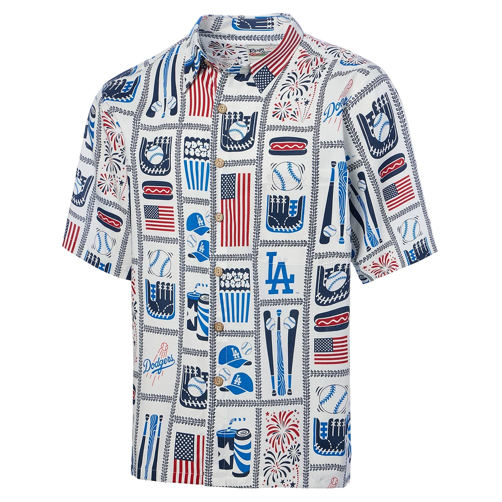 Chemise boutonnée Americana Los Angeles Dodgers Reyn Spooner blanche pour homme