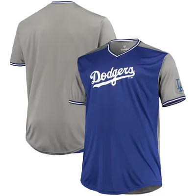 Los Angeles Dodgers Solid V-Neck T-Shirt - Royal/Light Blue