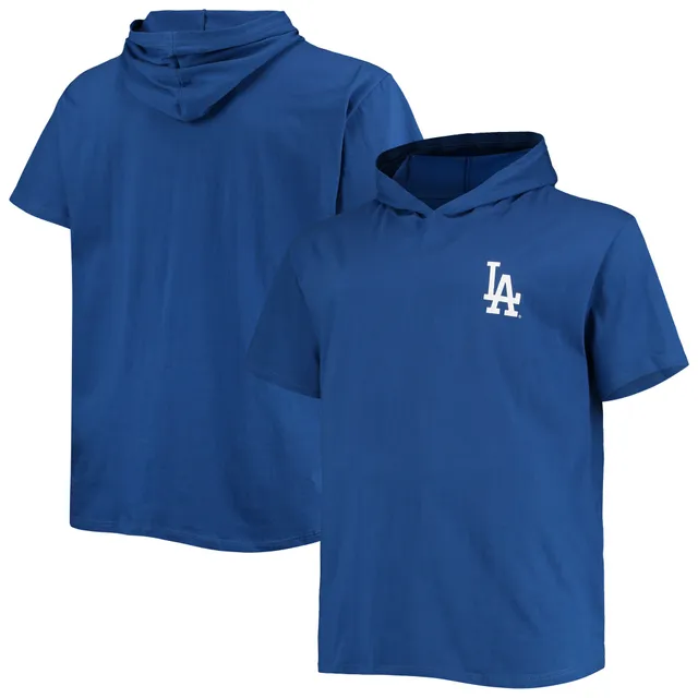 Profile Men's Heather Gray/Royal Los Angeles Dodgers Big & Tall Raglan Hoodie Full-Zip Sweatshirt