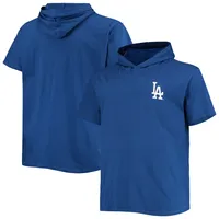 Men's Majestic Gray/Royal Los Angeles Dodgers Big & Tall Color Blocked Pullover  Hoodie