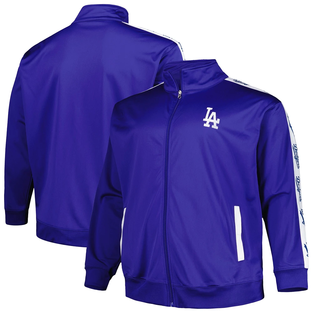 Veste de survêtement en tricot Big & Tall Royal Los Angeles Dodgers pour homme