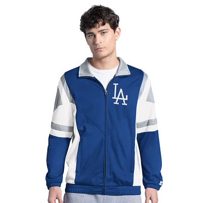 Men's Starter Royal/Gray Los Angeles Dodgers Contender Tricot Full-Zip Track Jacket