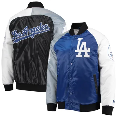 Los Angeles Dodgers Starter Varsity Tri-Color Satin Full-Snap Jacket - Royal/Gray