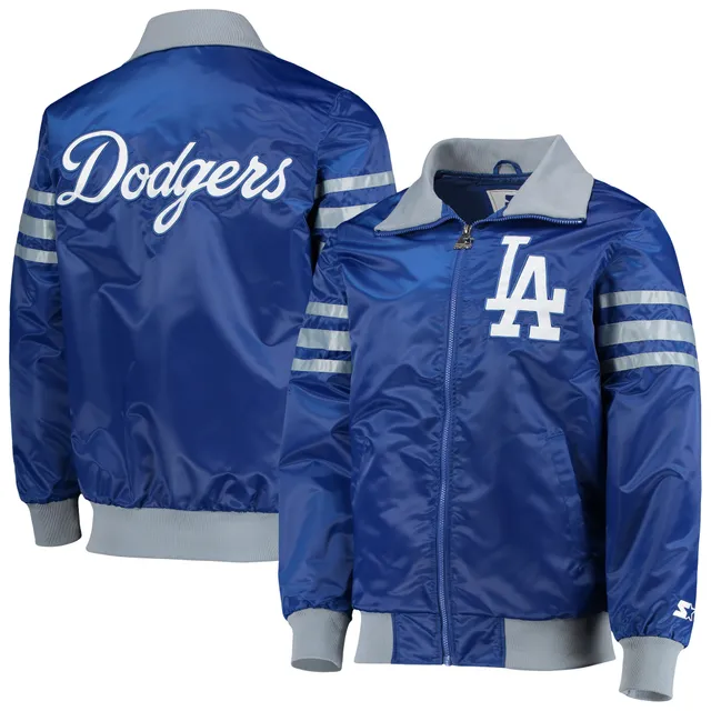 Blue and White Los Angeles Dodgers Blended Logo Varsity Jacket - HJacket