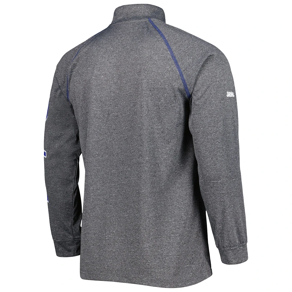 Haut à quart de zip raglan Stitches Heather Grey des Dodgers Los Angeles pour homme