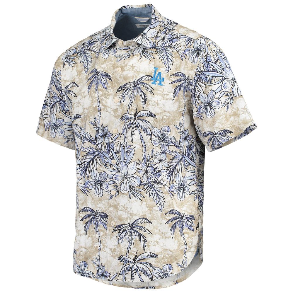 Tommy Bahama Men's Tommy Bahama Cream Los Angeles Dodgers Batik Jungle  Button-Up Shirt