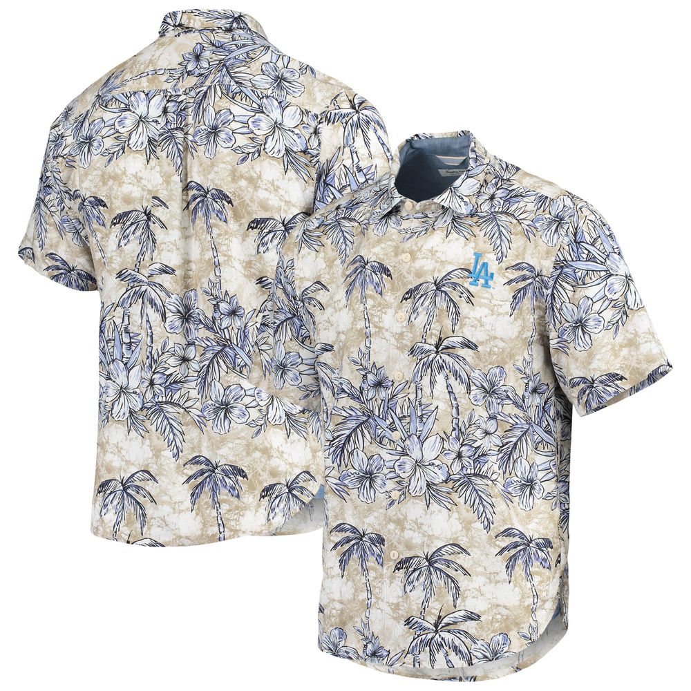 Men's Tommy Bahama Cream Los Angeles Rams Azule Oasis Button-Up Shirt