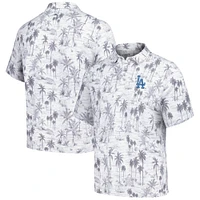 Men's Tommy Bahama Gray Los Angeles Dodgers Sport Cabana Shores IslandZone Tri-Blend Polo