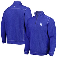 Sweat Tommy Bahama Royal Los Angeles Dodgers Tobago Bay Tri-Blend Quarter-Zip pour homme