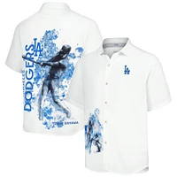 Chemise boutonnée Tommy Bahama pour hommes, Los Angeles Dodgers, Veracruz Ace Islanders, blanche