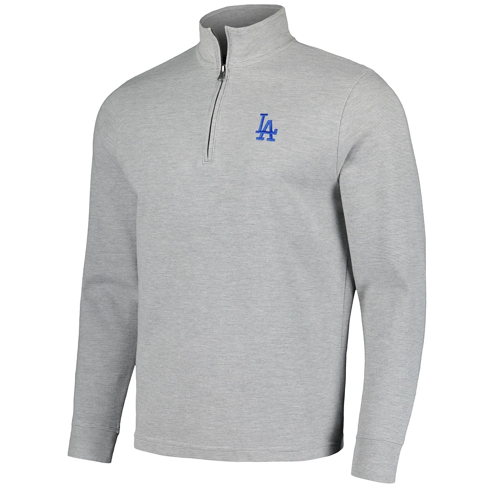 Men's Vineyard Vines Gray Los Angeles Dodgers Saltwater Quarter-Zip Jacket