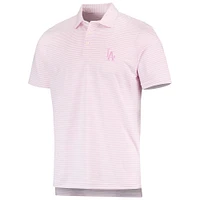 Men's Vineyard Vines Pink/White Los Angeles Dodgers Bradley Stripe Polo