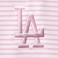 Men's Vineyard Vines Pink/White Los Angeles Dodgers Bradley Stripe Polo
