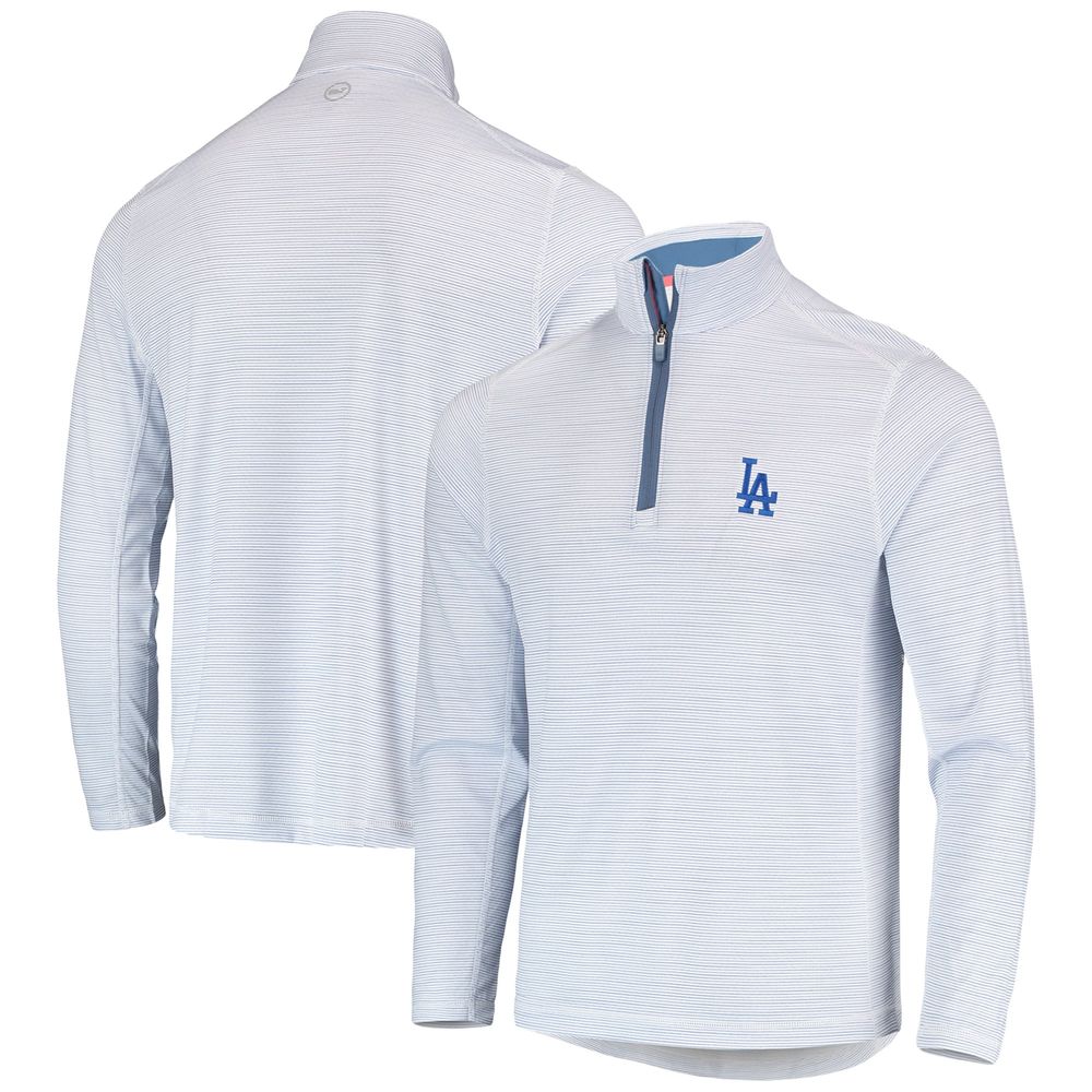 Men's Vineyard Vines White Los Angeles Dodgers Sankaty Quarter-Zip Sweatshirt