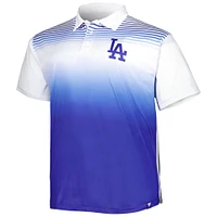 Polo sublimé pour homme Los Angeles Dodgers Big & Tall blanc/royal