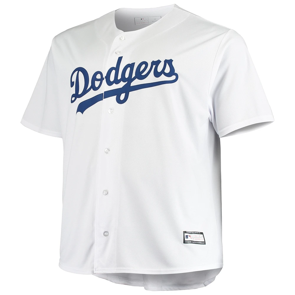 Maillot d'équipe Big & Tall Replica Los Angeles Dodgers blanc pour homme