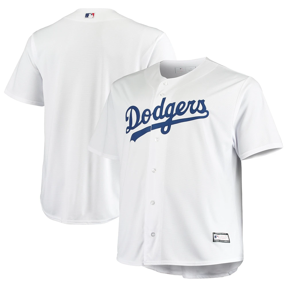 Maillot d'équipe Big & Tall Replica Los Angeles Dodgers blanc pour homme