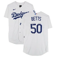 Mookie Betts Los Angeles Dodgers Autographed 2024 World Series Champions White Nike Authentic Jersey with Multiple Inscriptions - Limited Edition of 25