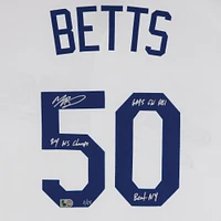 Mookie Betts Los Angeles Dodgers Autographed 2024 World Series Champions White Nike Authentic Jersey with Multiple Inscriptions - Limited Edition of 25