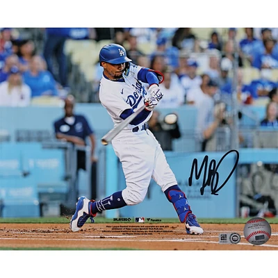 Mookie Betts Los Angeles Dodgers Autographed 8" x 10" White Jersey Hitting Photograph