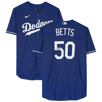 Mookie Betts Los Angeles Dodgers Autographed Blue Nike Authentic Jersey