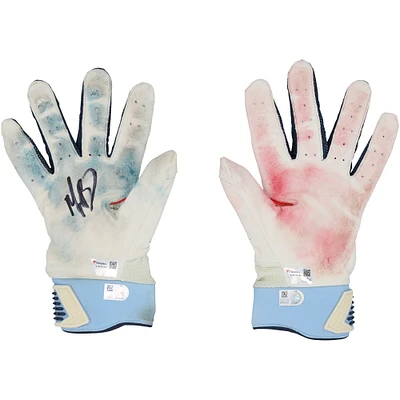 Mookie Betts Los Angeles Dodgers Autographed Game-Used Cream Jordan Brand Batting Gloves from the 2024 MLB Season - XJ05532906-07