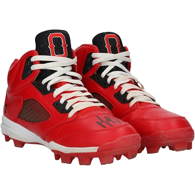 Mookie Betts Los Angeles Dodgers Autographed Game-Used Red Jordan Brand Cleats from the 2024 MLB Season - XJ05532902-03