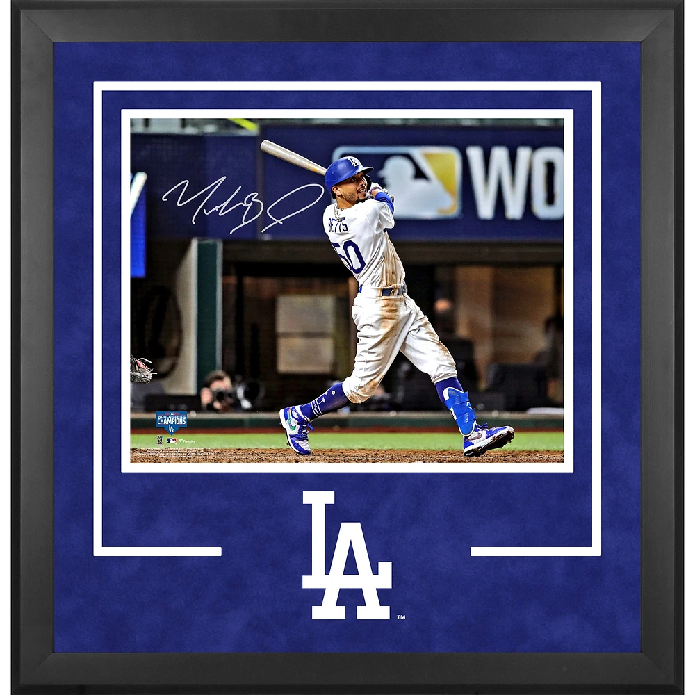 Mookie Betts Los Angeles Dodgers Deluxe Framed Autographed 16" x 20" 2020 MLB World Series Champions Hitting Photograph