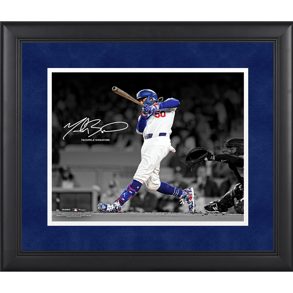 Mookie Betts Los Angeles Dodgers Facsimile Signature Framed 11" x 14" Spotlight Photograph