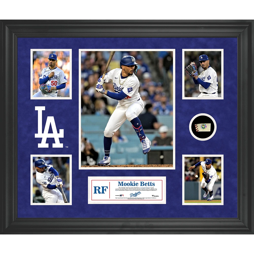 Mookie Betts Los Angeles Dodgers Framed 5-Photo Collage with a Piece of Game-Used Ball