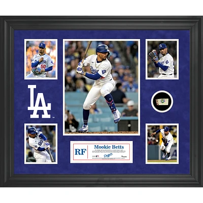 Mookie Betts Los Angeles Dodgers Framed 5-Photo Collage with a Piece of Game-Used Ball