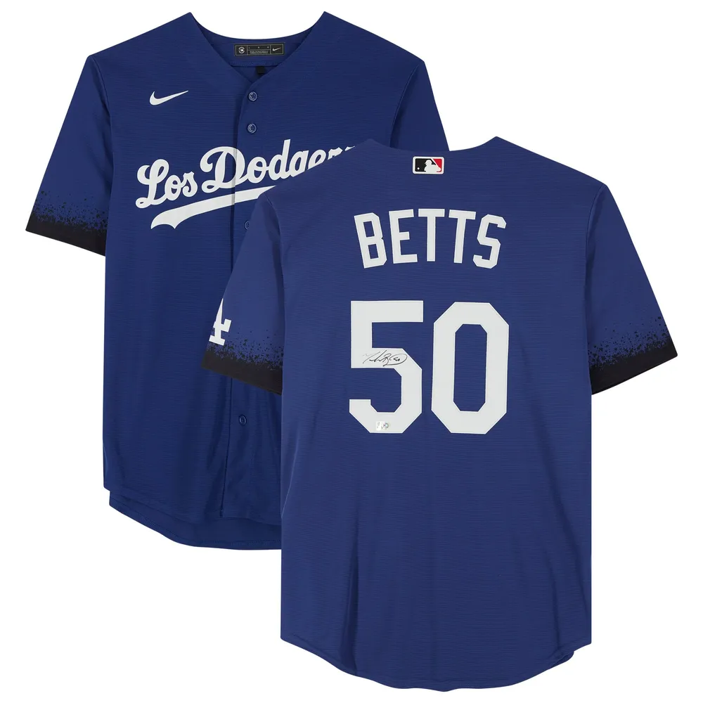 Mookie Betts White Los Angeles Dodgers Autographed Nike Authentic