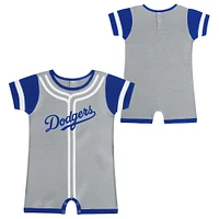 Newborn & Infant Fanatics Gray Los Angeles Dodgers Fast Pitch Romper