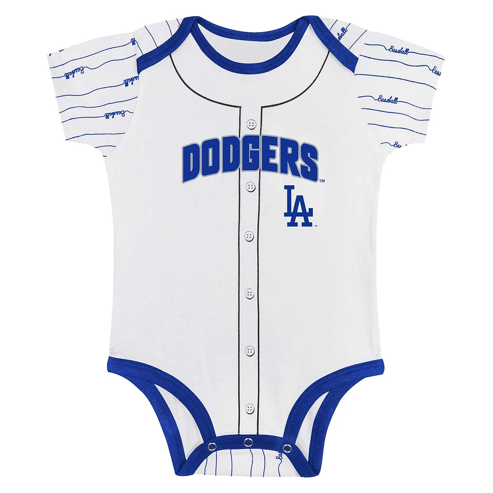 Newborn & Infant Gray/White Los Angeles Dodgers Two-Pack Play Ball Bodysuit Set