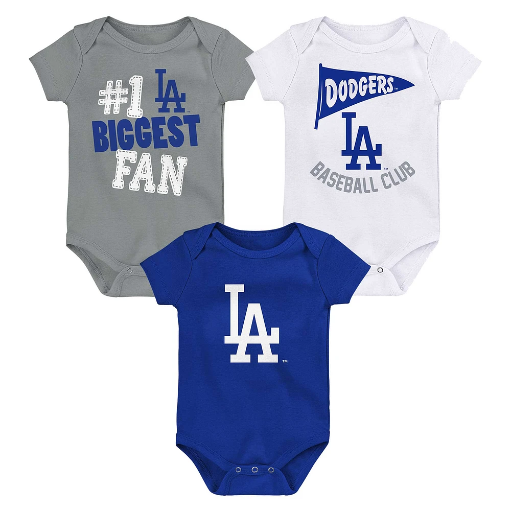 Newborn & Infant Los Angeles Dodgers 3-Pack Fan Pennant Bodysuit Set