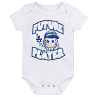 Newborn & Infant Royal/White/White Los Angeles Dodgers Minor League Player Three-Pack Bodysuit Set