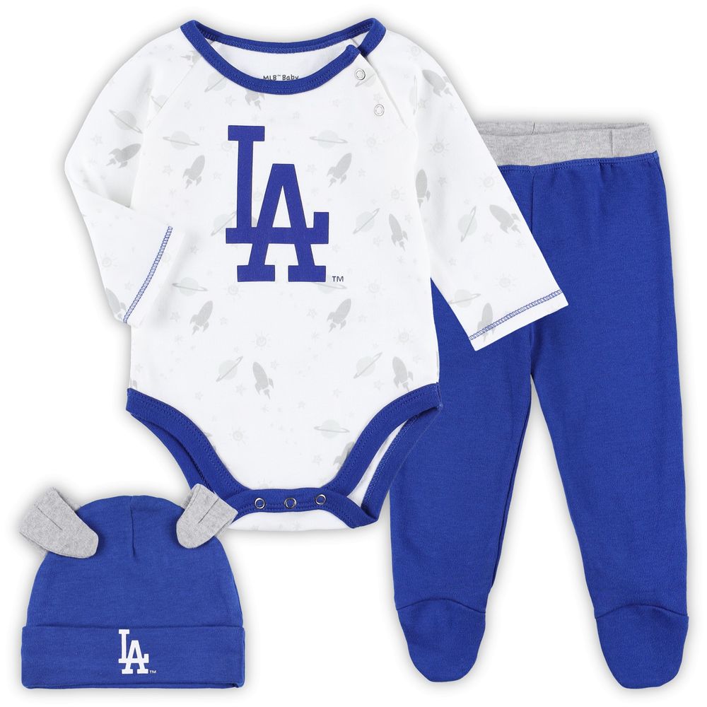 Newborn & Infant Royal/White Los Angeles Dodgers Dream Team Bodysuit Hat Footed Pants Set