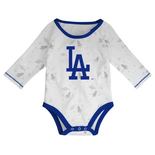 Nouveau-né et bébé Blanc/Royal Los Angeles Dodgers Trois pièces Dream Team - Ensemble chapeau pantalon