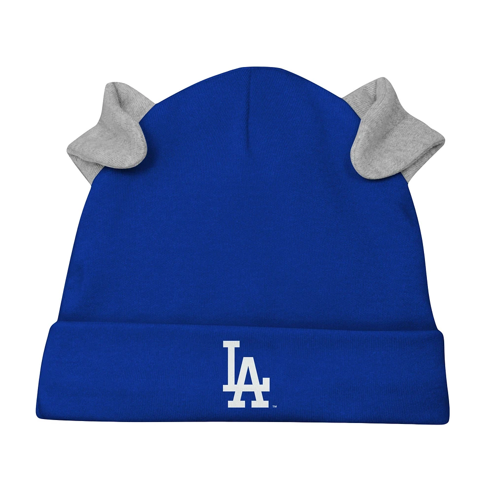 Newborn & Infant White/Royal Los Angeles Dodgers Three-Piece Dream Team - Hat Bodysuit Pants Set